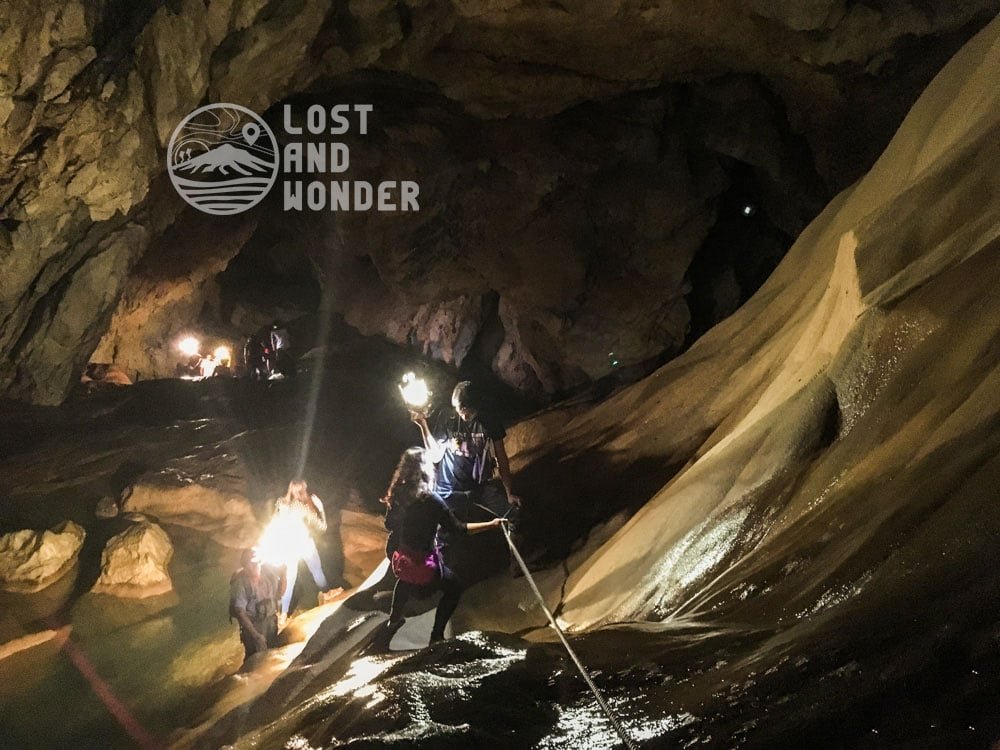 Rappelling inside the Sumaguing Cave
