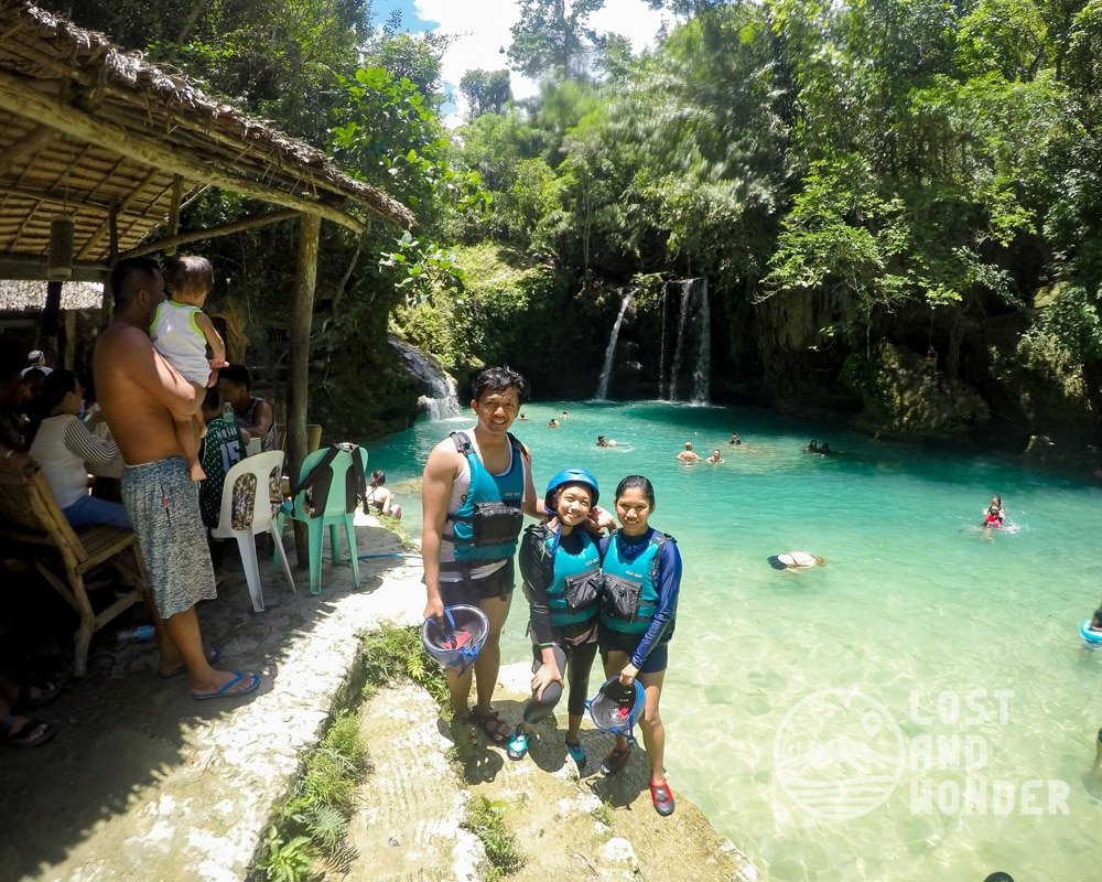 Photo at the second level of Kawasan Falls.