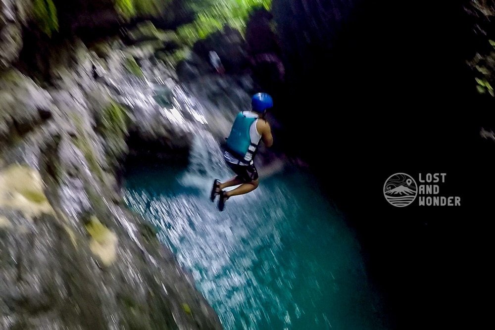 Photo of cliff jumping in Kawasan Falls