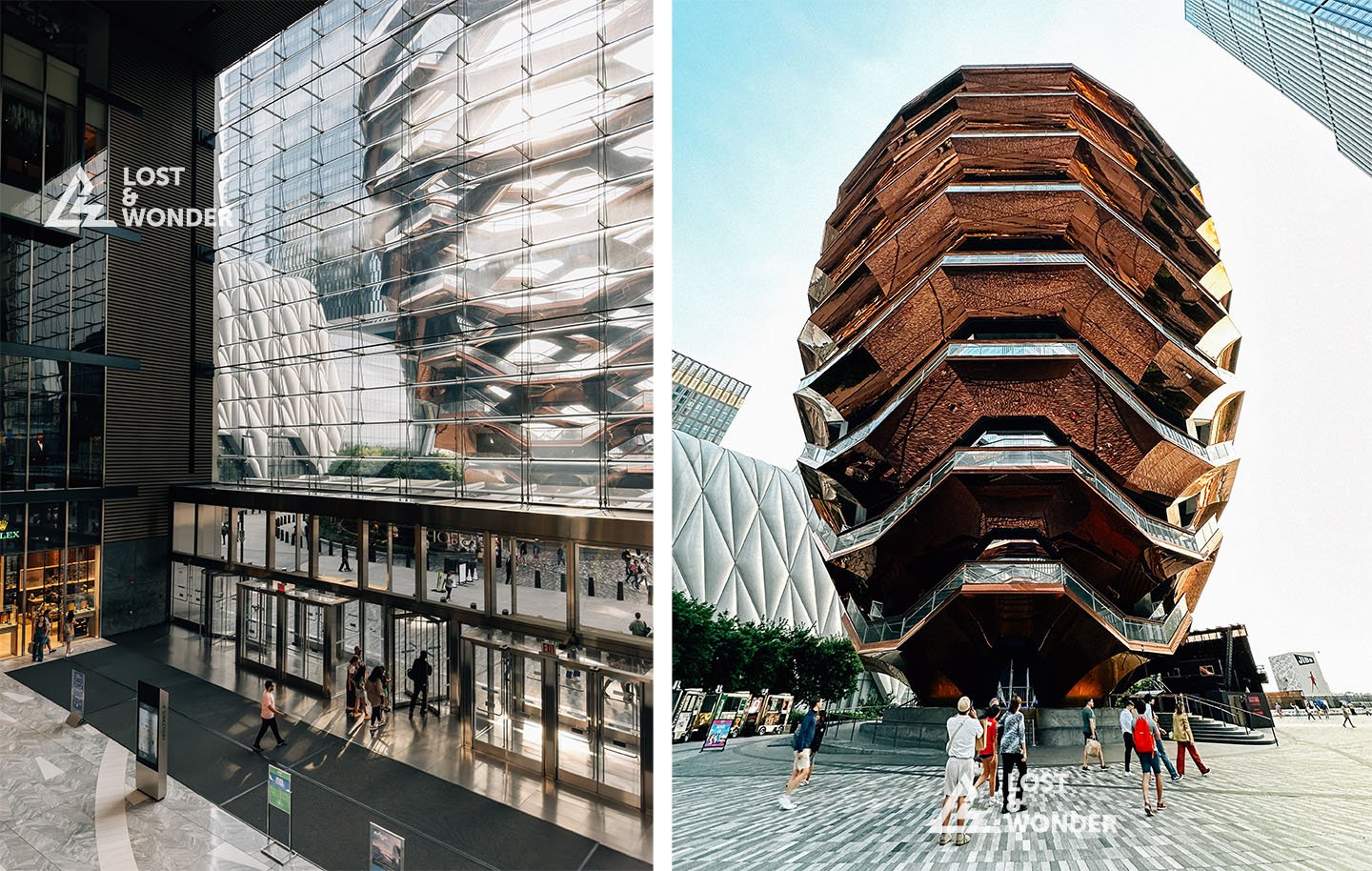 Photo of a new tourist attraction in New York, Hudson Yards and The Vessel.